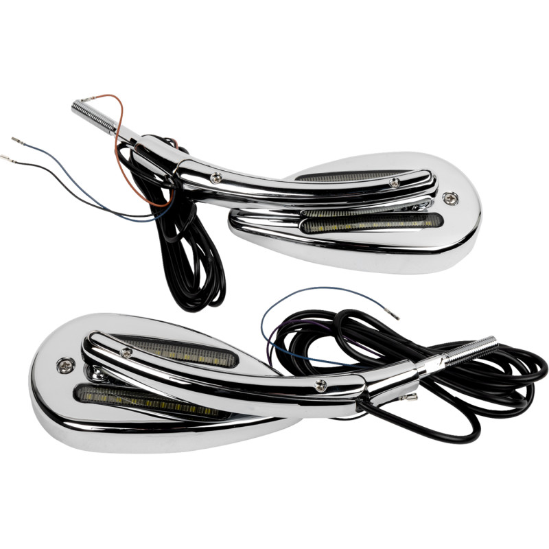 CUSTOM DYNAMICS MIRRORS LED RUN & TURN SIGNAL CHROME Front - Driven Powersports