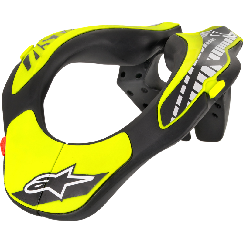 ALPINESTARS Neck Support (Youth) Black/Yellow Front - Driven Powersports