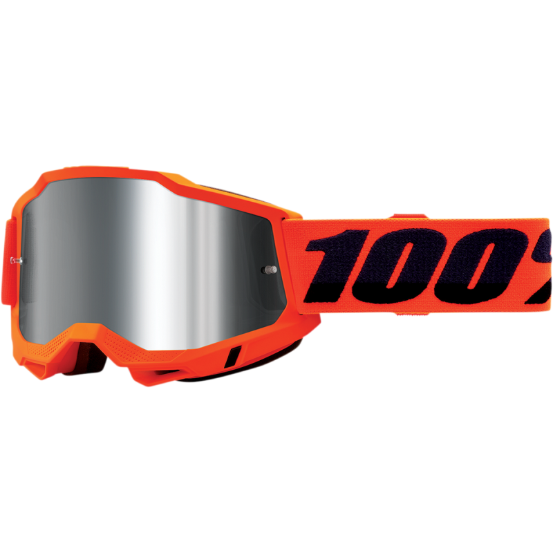 100% ACCURI 2 GOGGLE - MIRROR SILVER LENS Orange Front - Driven Powersports