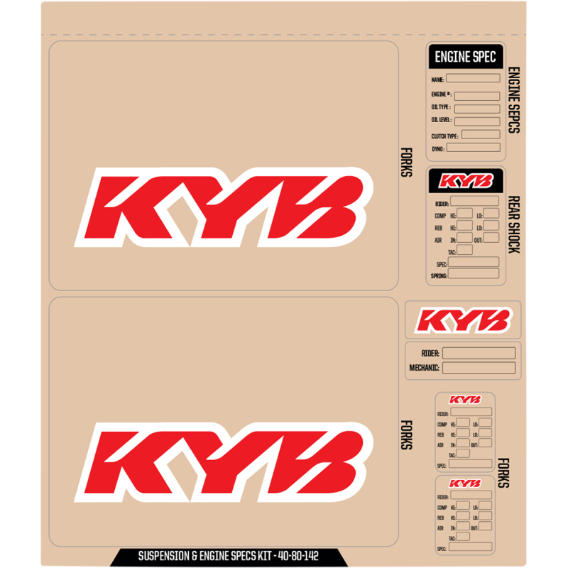 D'COR VISUALS DCOR KYB DECAL KIT Red Front - Driven Powersports