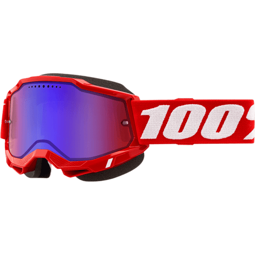 100% ACCURI 2 SNOWMOBILE GOGGLE - MIRROR RED/BLUE LENS - Driven Powersports Inc.19626100104450022-00005