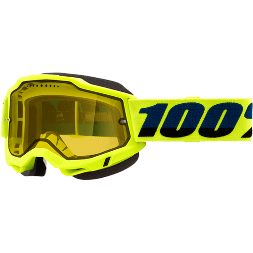 100% ACCURI 2 SNOWMOBILE GOGGLE - YELLOW VENTED DUAL LENS - Driven Powersports Inc.19626100094850021-00003