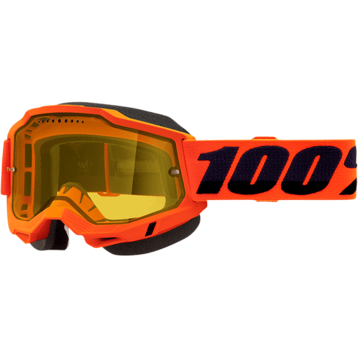 100% ACCURI 2 SNOWMOBILE GOGGLE - YELLOW VENTED DUAL LENS - Driven Powersports Inc.19626100096250021-00004