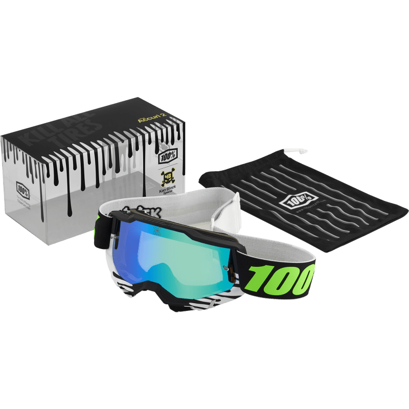 100% ACCURI 2 UTV SPECIAL GOGGLE KB43 MIRROR GREEN LENS (KB - 50019 - 00001) - DRIVEN Canada's Powersports 196261022469KB - 50019 - 00001