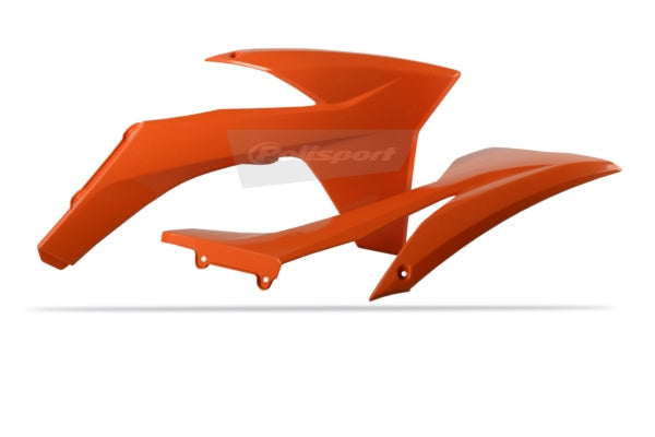 POLISPORT ORANGE RADIATOR SHROUDS, KTM SX 2011 (8428600003) - Driven Powersports