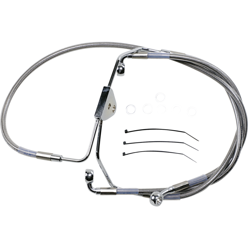 DRAG SPECIALTIES 08-13 FLHT FRT WO/ABS S/S BR/LINE +4 Front - Driven Powersports