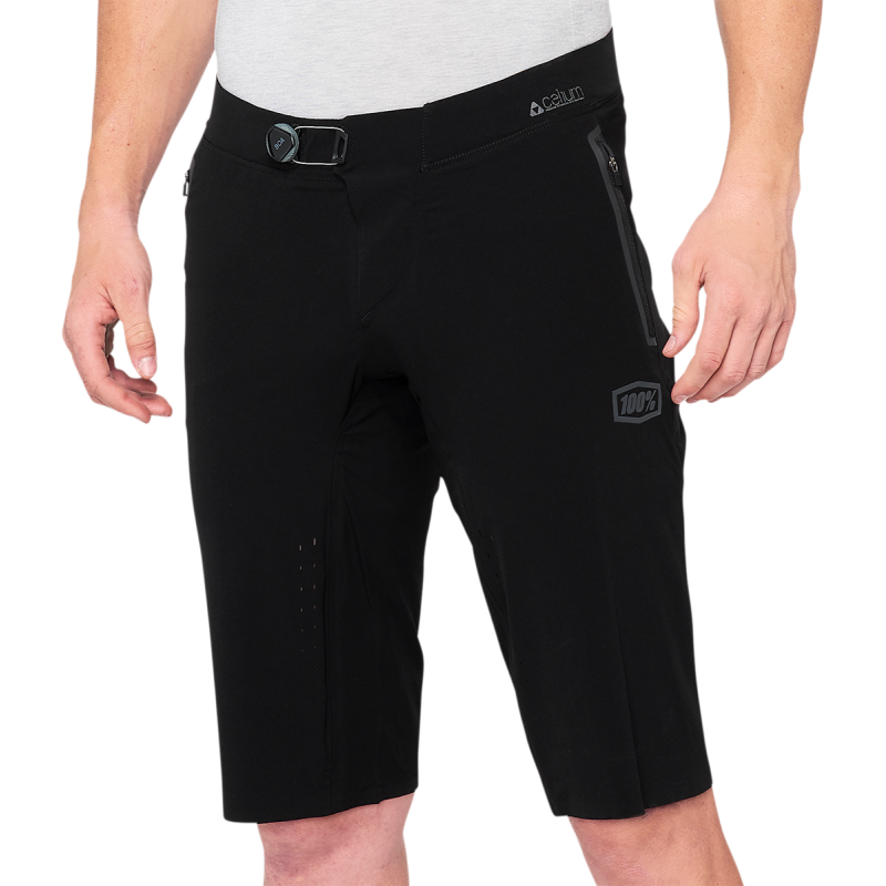 100% CELIUM SHORTS Black Front - Driven Powersports