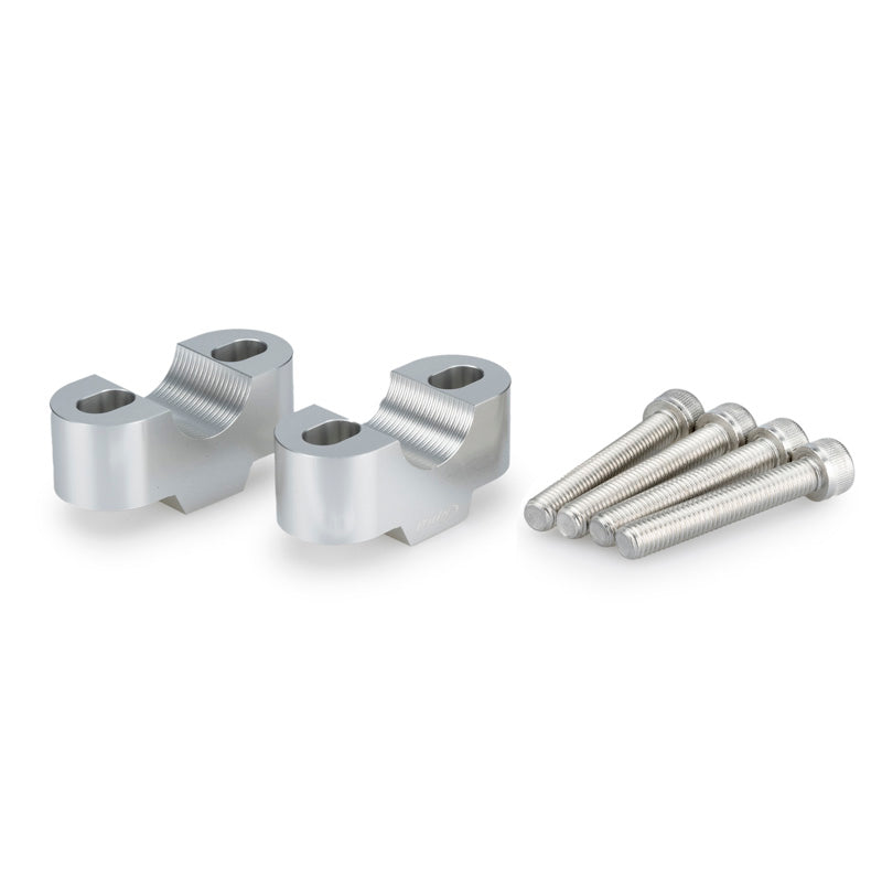 22MM HANDLEBAR RISERS, 20MM HIGH, SILVER Silver - Driven Powersports