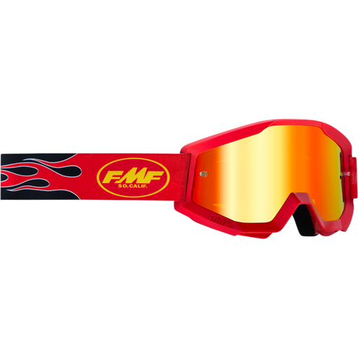 FMF POWERCORE YOUTH GOGGLE FLAME - MIRROR RED LENS Front
