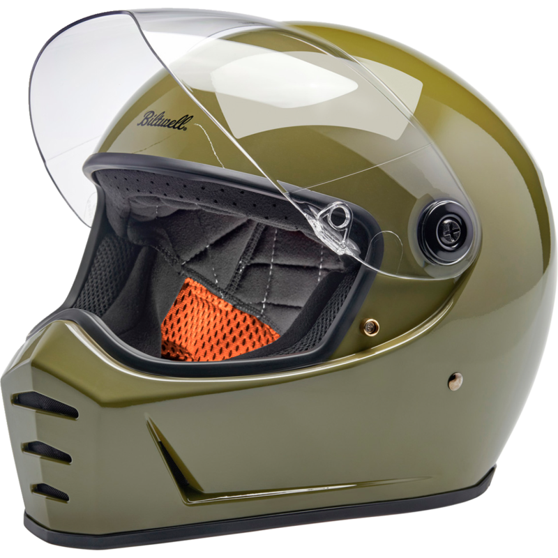 BILTWELL LANE SPLITTER ECE 22.06 Olive Green Front - Driven Powersports