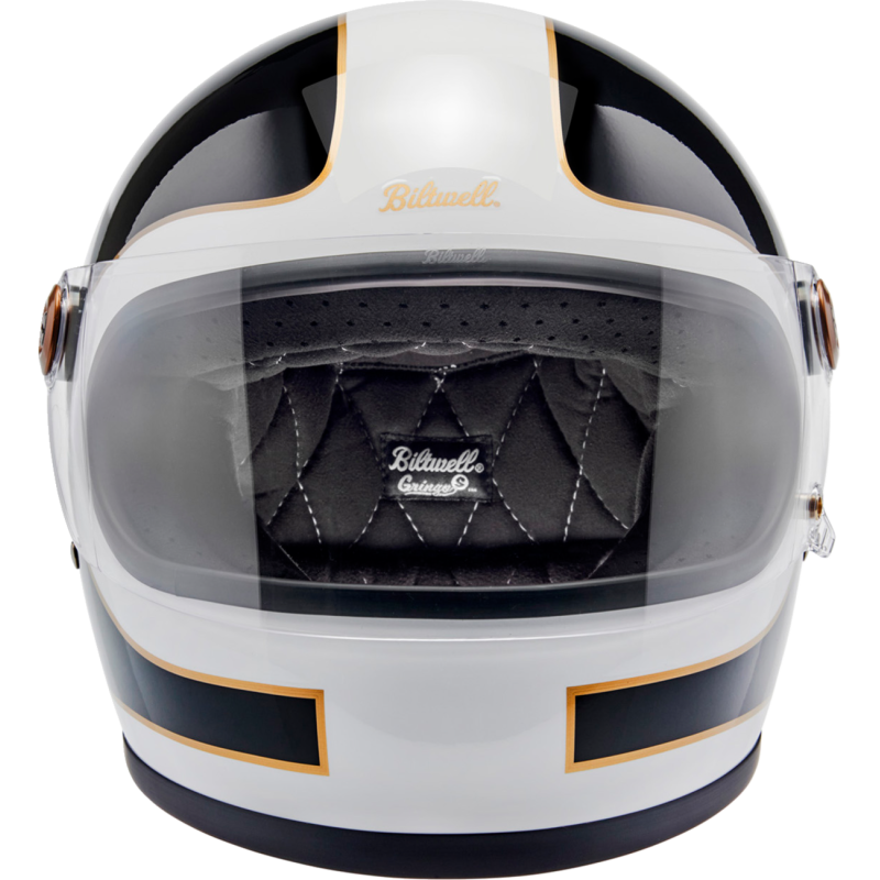 BILTWELL HELMET GRINGO S White/Black Front - Driven Powersports