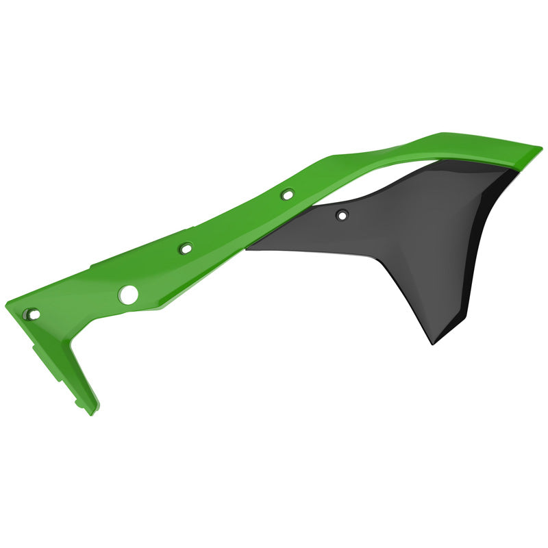 POLISPORT RADIATOR SCOOPS KAWASAKI (BLACK/GREEN) Green - Driven Powersports