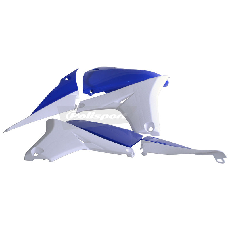 POLISPORT RADIATOR SCOOPS YAMAHA (BLUE/WHITE) Blue/White - Driven Powersports