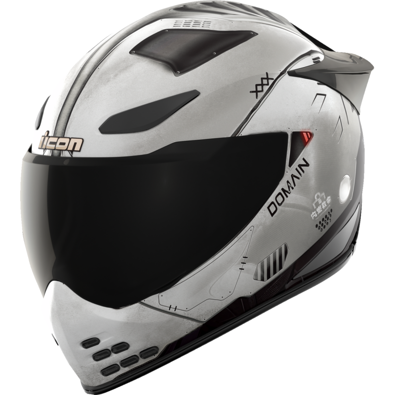 ICON HELMET DOMN FUTURE PROOF Gray Left Side - Driven Powersports