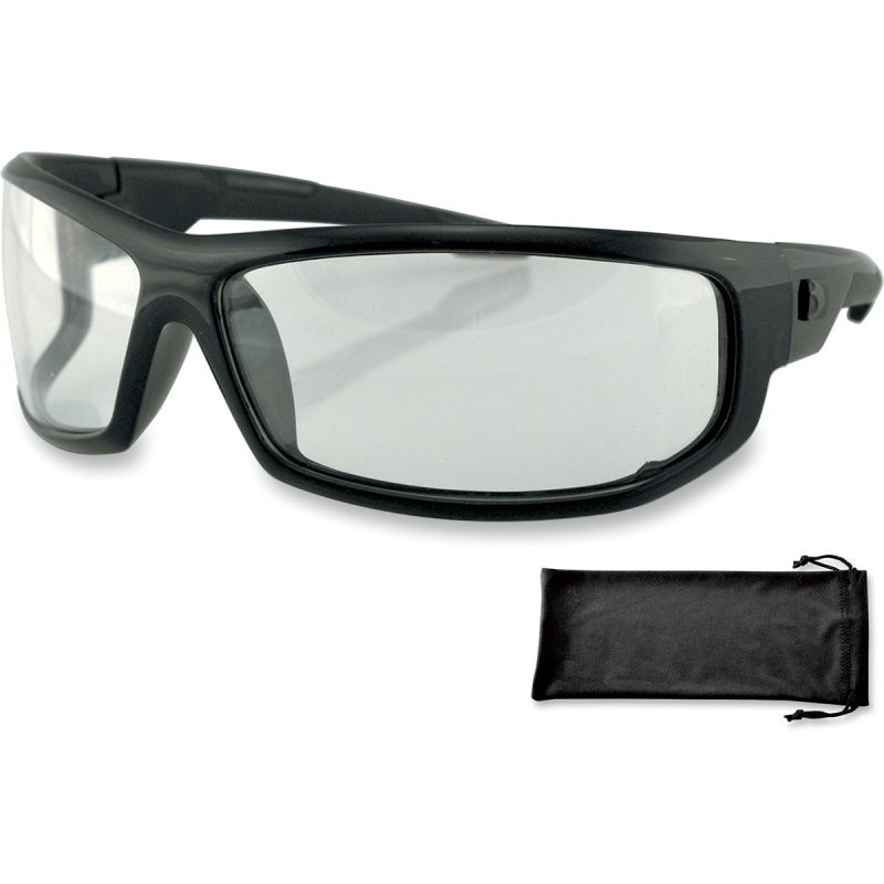 BOBSTER AXL BLK FRAME ANTI-FOG LENSES Clear 3/4 Front - Driven Powersports