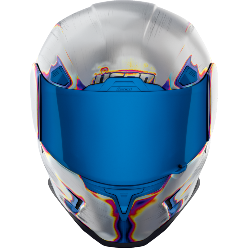ICON HELMET AFP REENTRY Silver Front - Driven Powersports