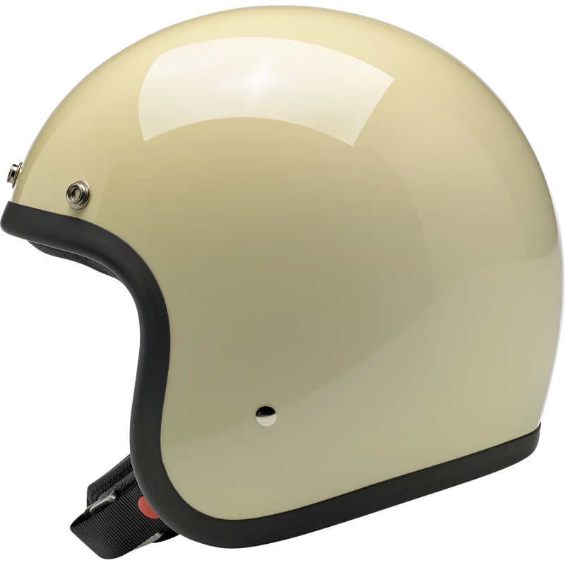 BILTWELL HELMET BONANZA Vintage White Left Side - Driven Powersports
