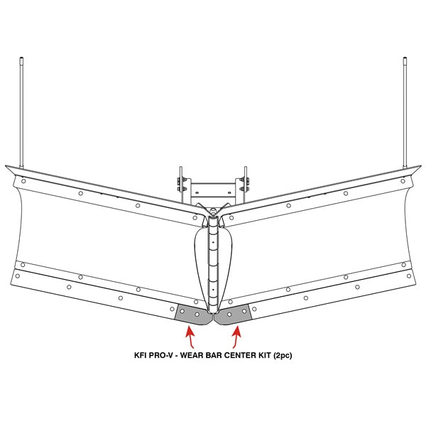 KFI V-Plow Center Wear Bar Kit - Driven Powersports
