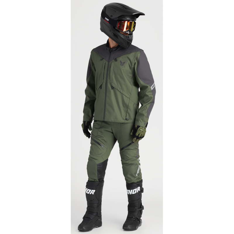THOR JACKET TERRAIN Army/Charcoal Front - Driven Powersports