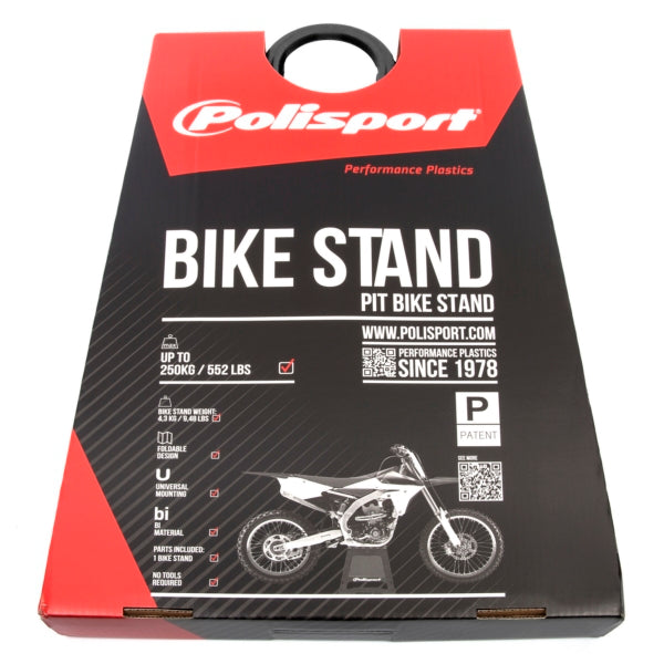 POLISPORT FOLDABLE BIKE STAND Black/White - Driven Powersports