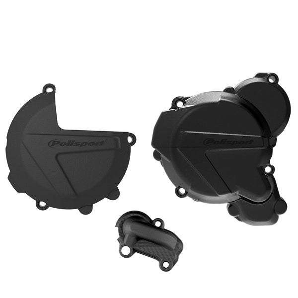 POLISPORT BLACK CLUTCH/IGNITION COVER PROT KIT (90968) - Driven Powersports
