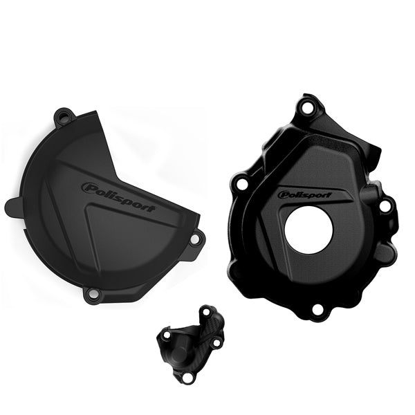 POLISPORT BLACK CLUTCH/IGNITION COVER PROT KIT (90974) - Driven Powersports