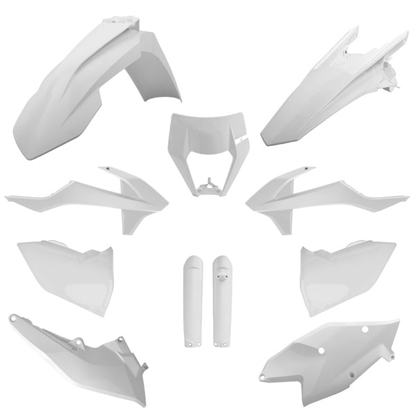 POLISPORT PLASTIC KIT COMP KTM White - Driven Powersports