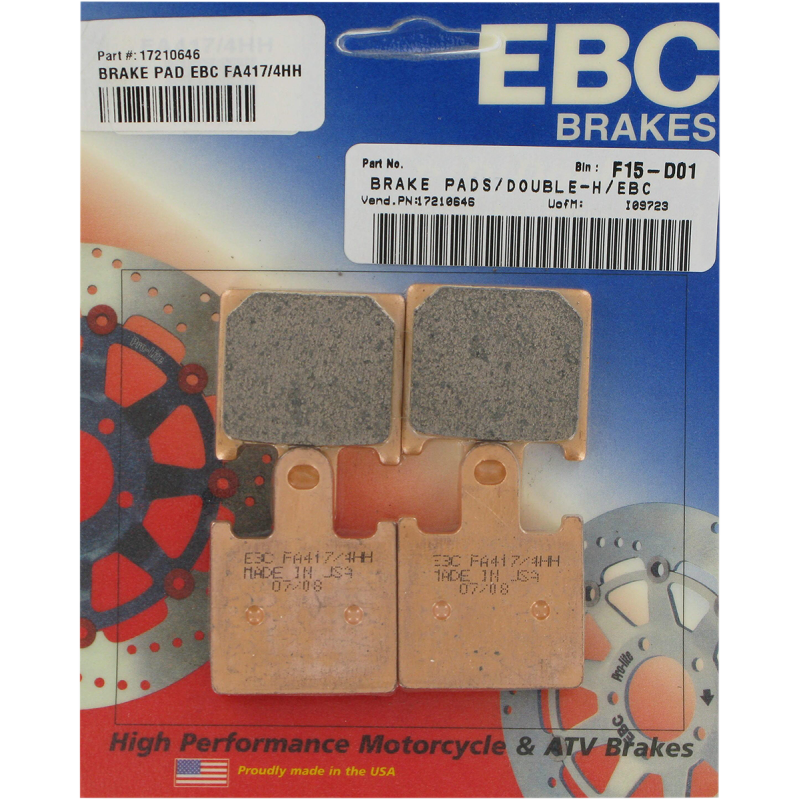 EBC FA417/4HH DOUBLE H SERIES BRAKE PAD SET Front - Driven Powersports