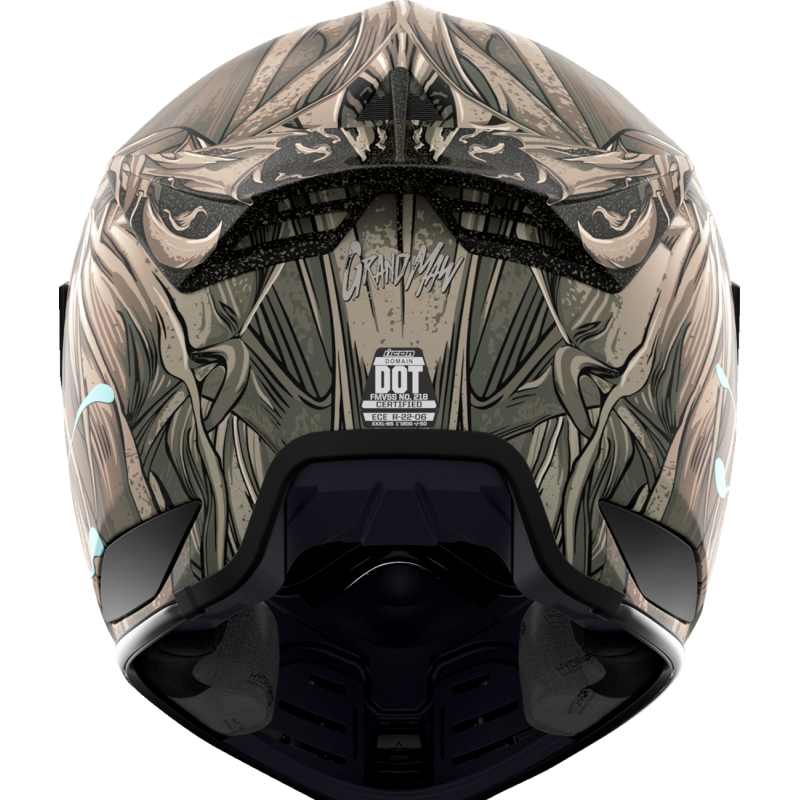 ICON HELMET DOMN GRAND MAW Gray Back - Driven Powersports