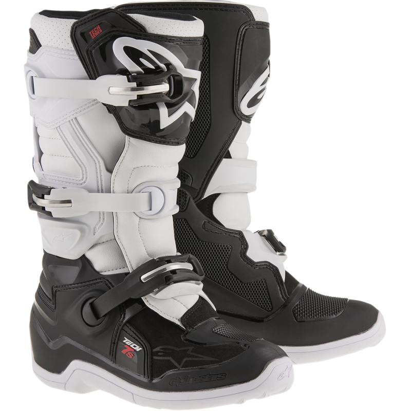 ALPINESTARS BOOT TECH7S Black/White 3/4 Front - Driven Powersports