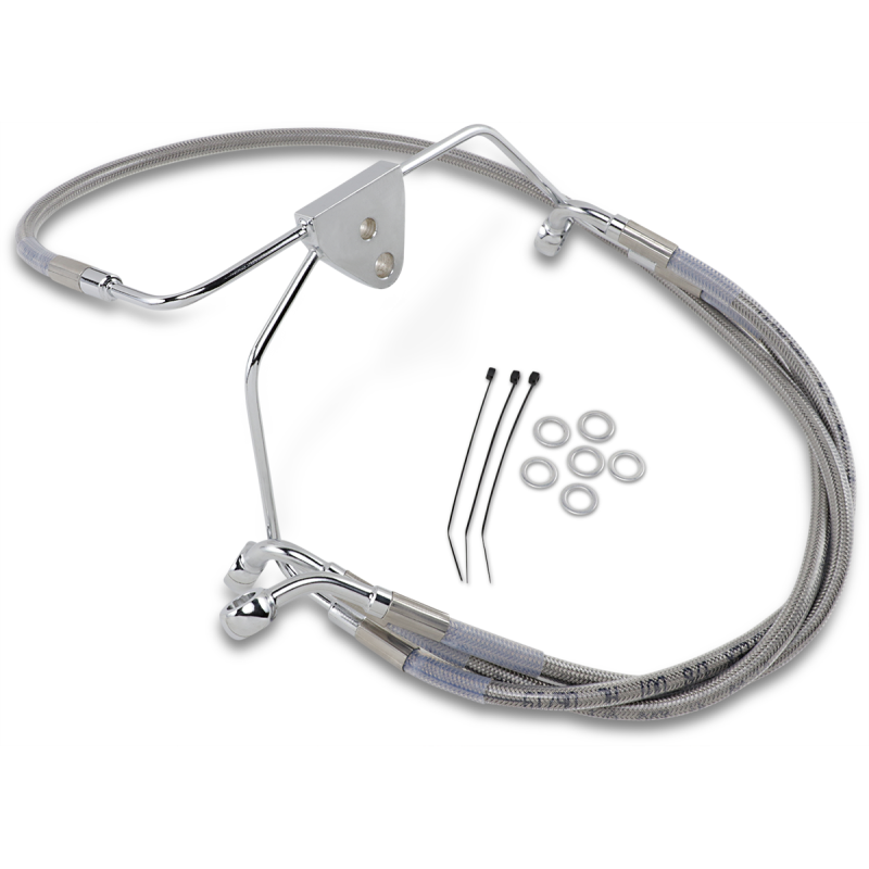 DRAG SPECIALTIES 96-07 FLHT/X FRT S/S BRAKE LINE KIT +4 Front - Driven Powersports