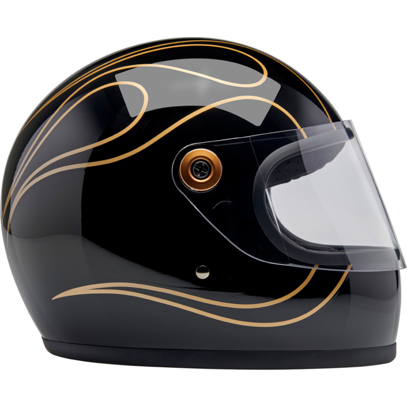 BILTWELL HELMET GRINGO S Black Flame Right Side - Driven Powersports