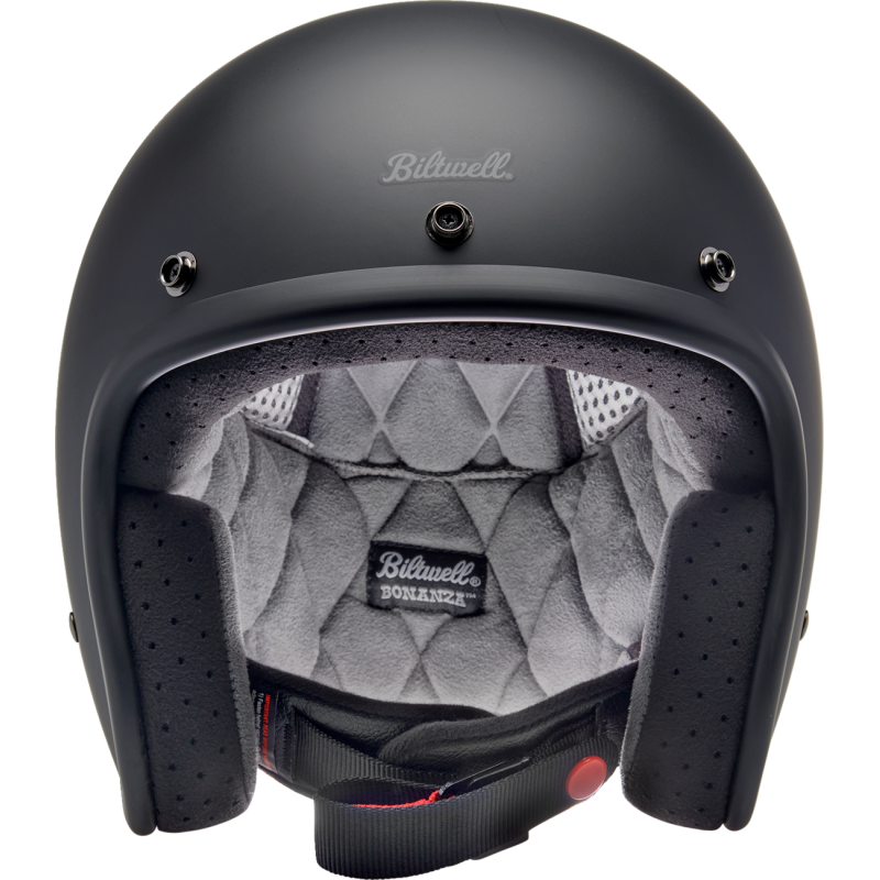 BILTWELL HELMET BONANZA Flat Black Front - Driven Powersports