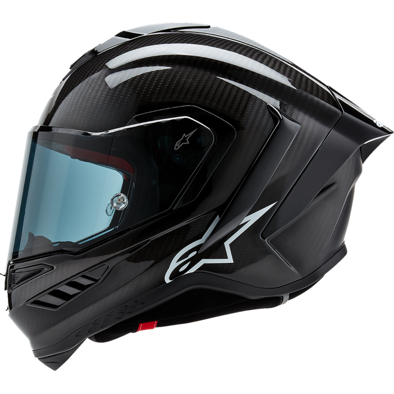 ALPINESTARS S-R10 SOLID HELMET CARB M&G Black Left Side - Driven Powersports