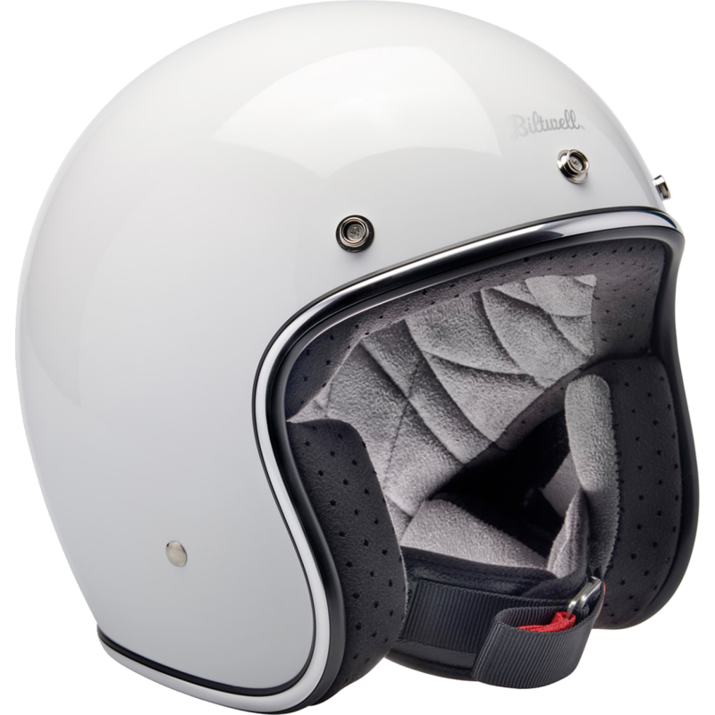 BILTWELL HELMET BONANZA Gloss White Front - Driven Powersports