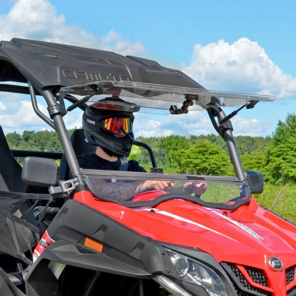 SuperATV Flip up Windshield For CFMOTO Zforce '14-'22 Clear - Driven Powersports