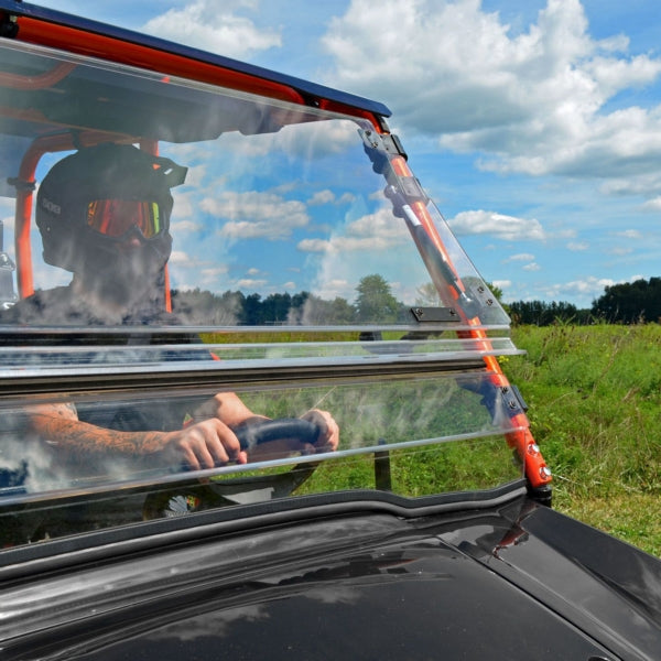 SuperATV Flip up Windshield For Kawasaki Mule '15-'26 Clear - Driven Powersports