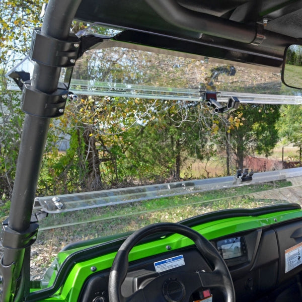 SuperATV Flip up Windshield For Kawasaki '12-'15 Clear - Driven Powersports
