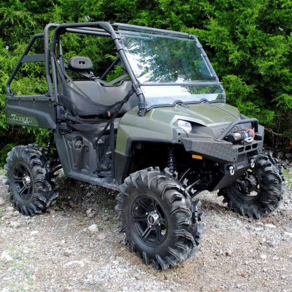SuperATV Flip up Windshield For Polaris Ranger '10-'25 Clear - Driven Powersports