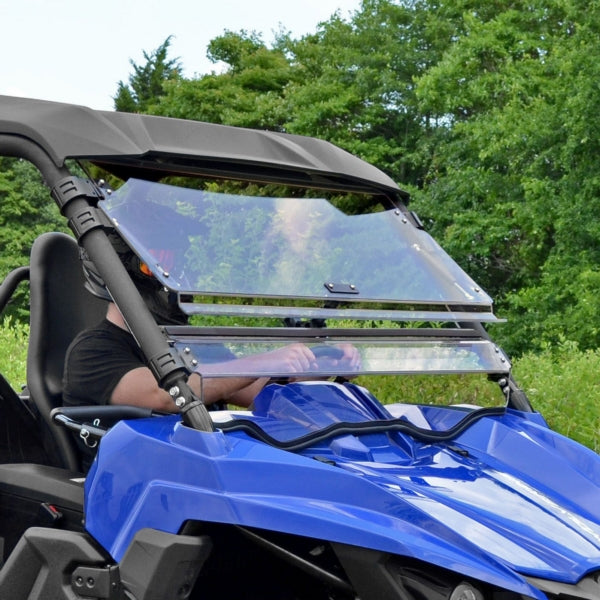 SuperATV Flip up Windshield For Yamaha Wolverine 700 '16-'18 Clear - Driven Powersports