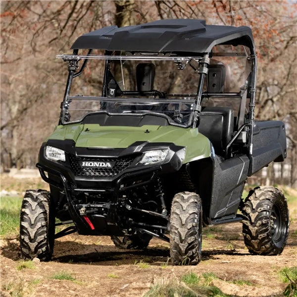 SuperATV Flip up Windshield For Honda Pioneer '14-'26 Clear - Driven Powersports