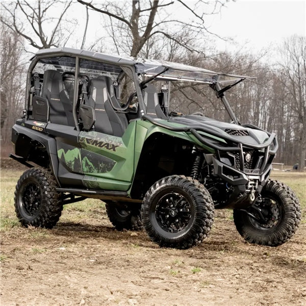SuperATV Maxdrive Power Flip Windshield For Yamaha Wolverine '21-'26 Clear - Driven Powersports
