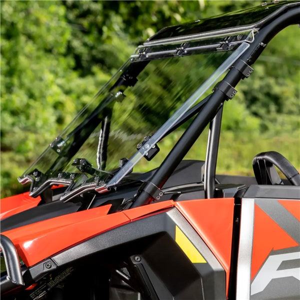 SuperATV Scratch Resistant Flip Windshield For Polaris RZR XP '24-'26 Clear - Driven Powersports
