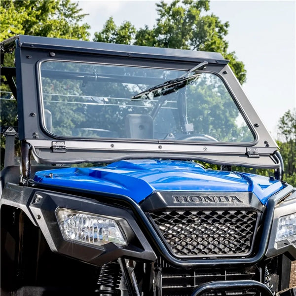 SuperATV Glass Windshield with wiper For Honda Pioneer 520-2 '21-'26 - Driven Powersports
