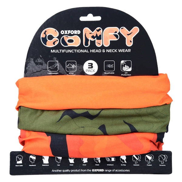 Oxford Comfy Head & Neck Tube Havoc Orange - Driven Powersports