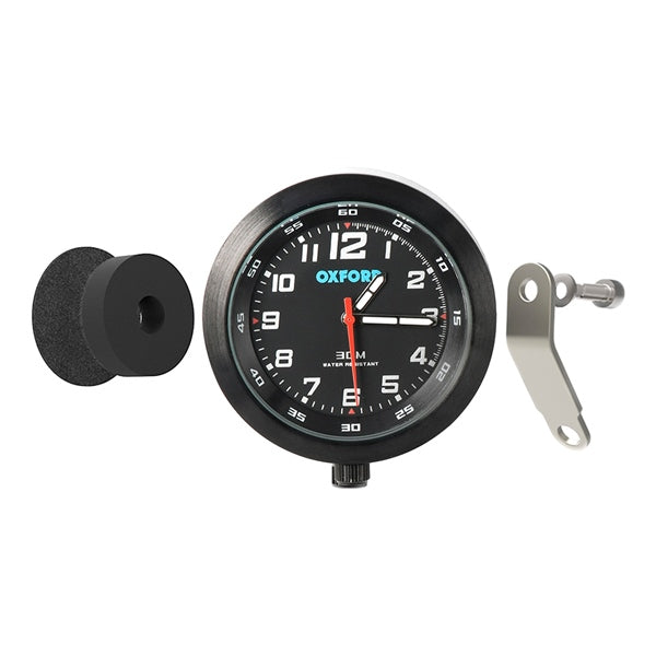 Oxford Anaclock Weather Resistant Clock Black/Black - Driven Powersports