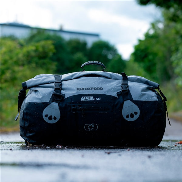 Oxford AQUA T Rollbag Gray/Black - Driven Powersports