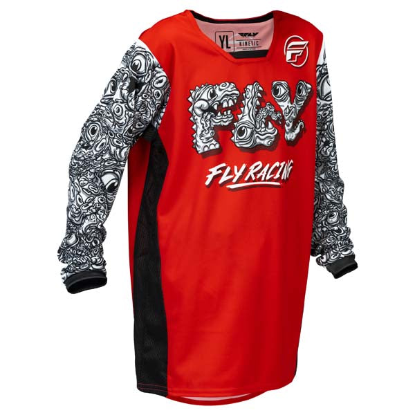 Fly Racing Fly Kinetic Mutant Jersey Red/White/Black Youth XL Youth - Driven Powersports
