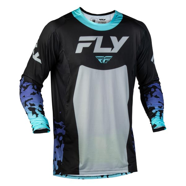 Fly Racing Lite Flake Jersey Black/Grey/Mult Youth Large Youth - Driven Powersports