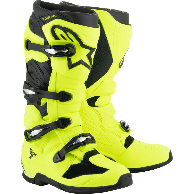 ALPINESTARS BOOT TECH 7 (25) YEL Fluo Black Right Side - Driven Powersports